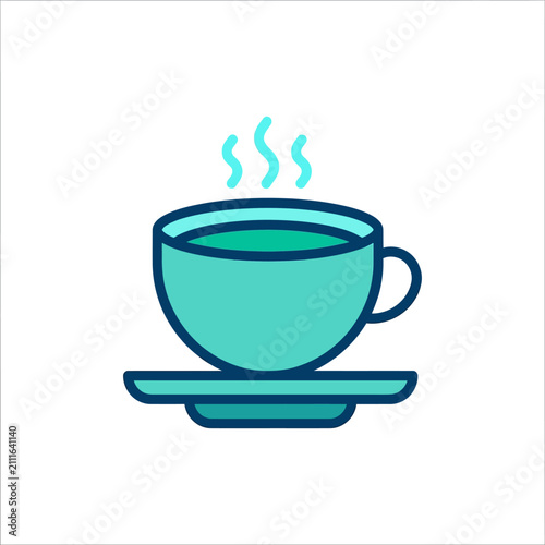 Steaming hot cup of coffee tea.