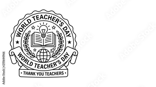 World Teachers Day Emblem Badge Design
