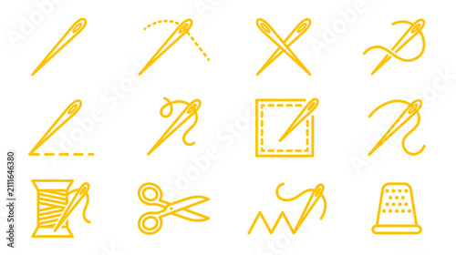 Fotografie Sewing and Needlecraft Icons Collection