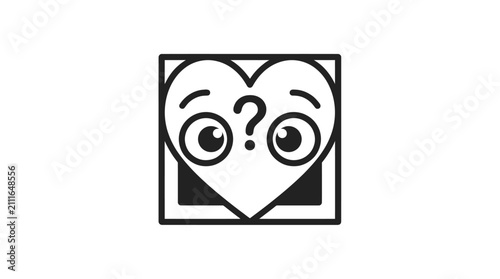 Canvastavla Confused Heart Icon with Question Mark