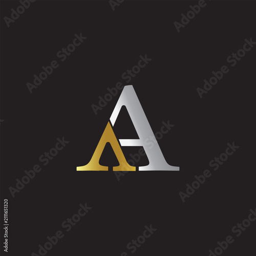 Luxury AA Monogram Wedding initials Logo Vector Illustration with Modern Minimalist Golden Design