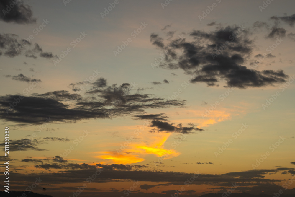 Fototapeta premium Sunset Sky With Dramatic Clouds