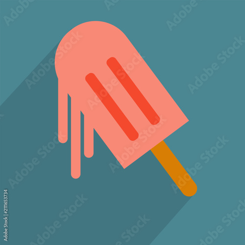 Vector illustration of a melting popsicle ice.