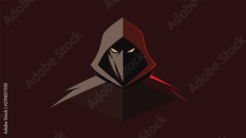 Konstfotografi Dark stealthy hooded assassin character portrait illustration with assassin char
