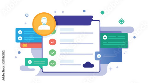 Task management checklist with progress status and team collaboration icons checklist management progress clipboard business planning organization productivity schedule deadline successful