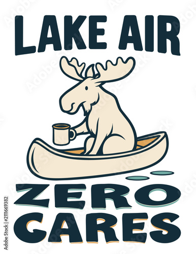 Relaxed Moose Canoe Adventure On Calm Waters