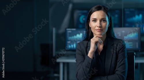 DataScientistHeadshot-DeepNavyBlueGlass-CommercialStock-TechBranding-CleanBackground