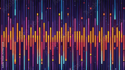 Abstract audio equalizer background with colorful glowing sound wave patterns equalizer abstract background colorful technology vertical frequency visualizer spectrum amplitude wallpaper