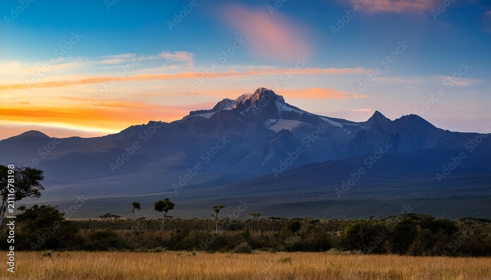 Fototapeta premium Mount Kenya Twilight