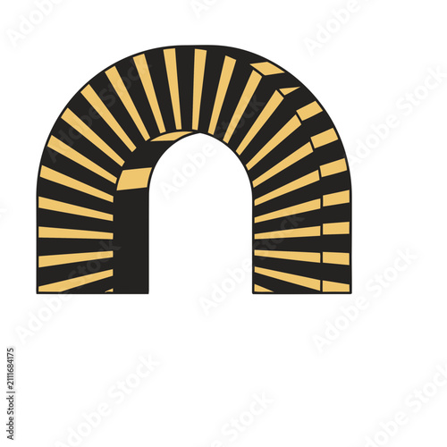 Abstract Archway with Black and Yellow Stripes