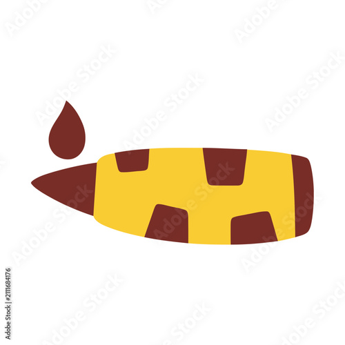 Yellow and brown abstract shape with a drop