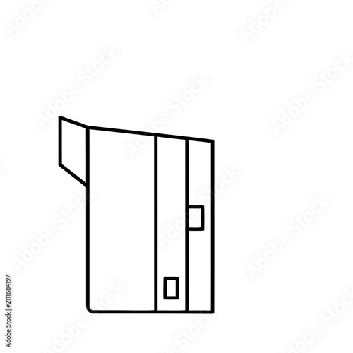 Abstract geometric shape with lines and squares