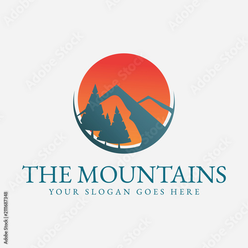 Mountain logo vector illustrations design icon template