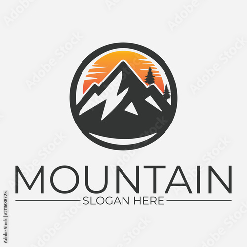 Mountain logo vector illustrations design icon template