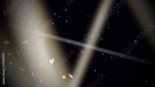Crystalline Prism Fireworks Field: An artistic motion graphic where fiery fireworks crystallize into floating glass prisms that refract golden light into dazzling rainbow spectrums, sparkling diamond