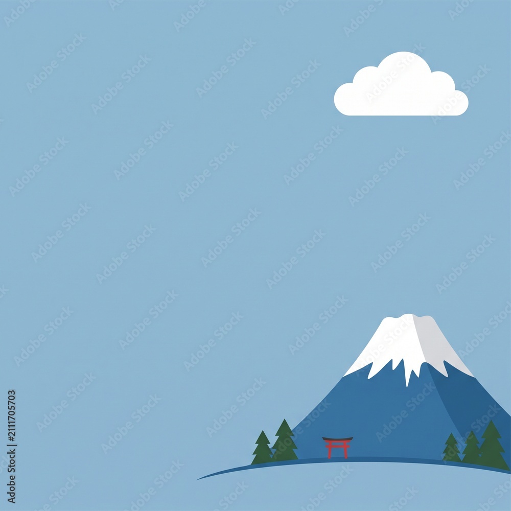 Fototapeta premium 富士山 和風背景素材