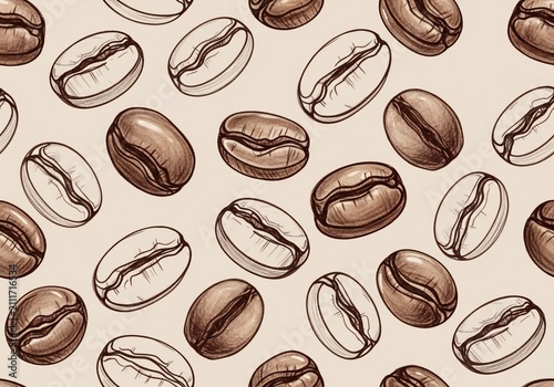 A Dance of Rich Aromas: Hand-Sketched Beans
