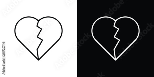 Fotografía Broken heart icon simple illustrations collection