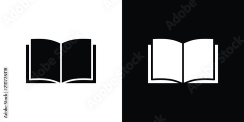 open book icon simple graphics set