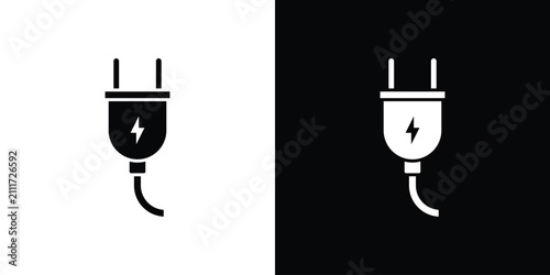 Bild auf Leinwand Plug icon simple graphics set