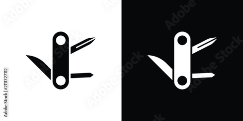 Fotografía Swiss Knife icon simple graphics set
