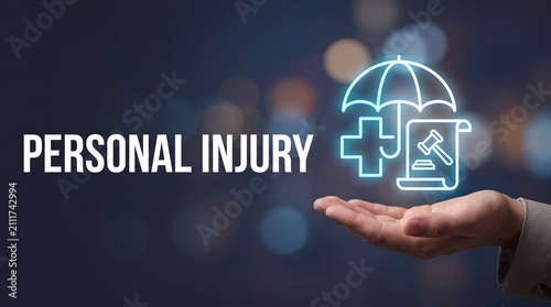 Personal injury insurance concept. Legal protection and medical coverage for accident claims.