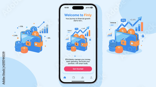 Smartphone with infographic on screen.