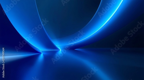 Abstract Blue Light Curve Background.