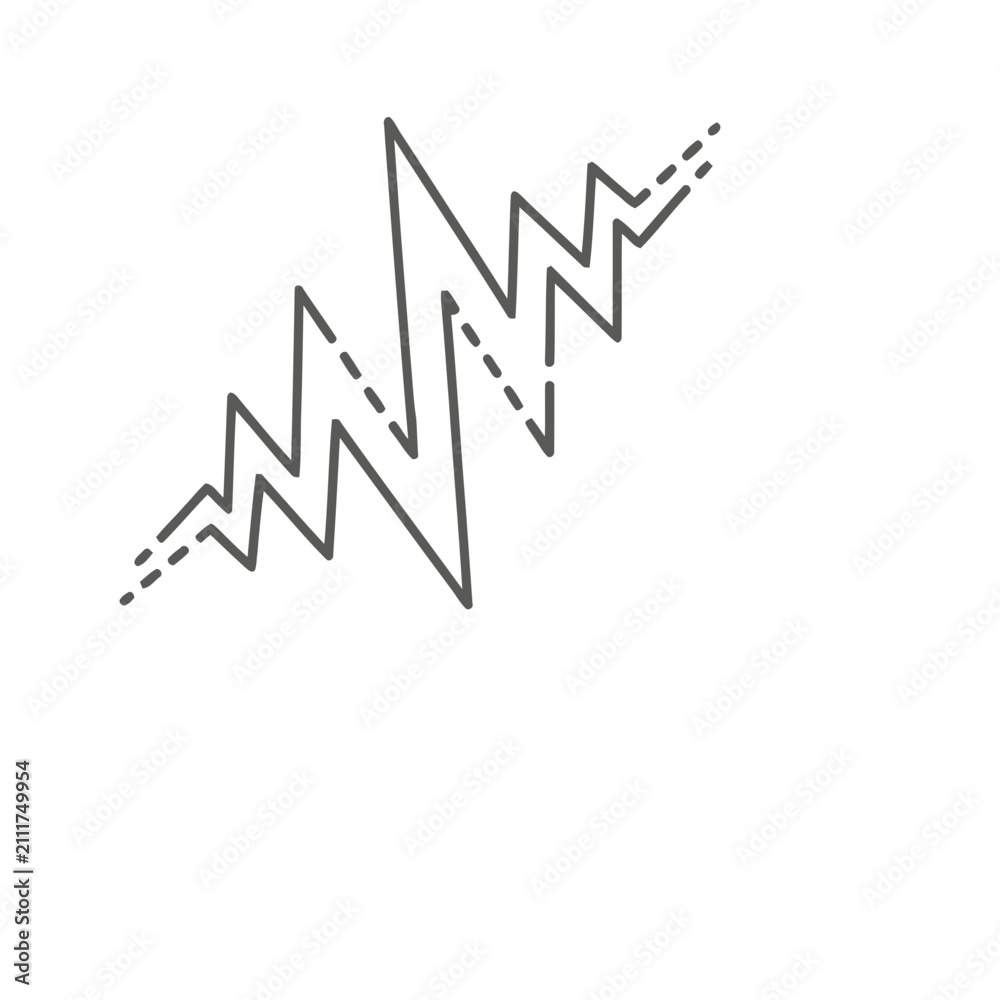 Obraz premium Abstract Line Graph with Peaks and Dashed Lines
