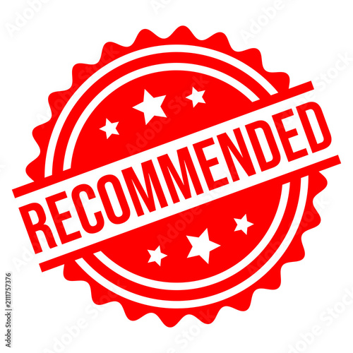Red Recommended Seal Badge with Stars Graphic Illustration for E-commerce Design
