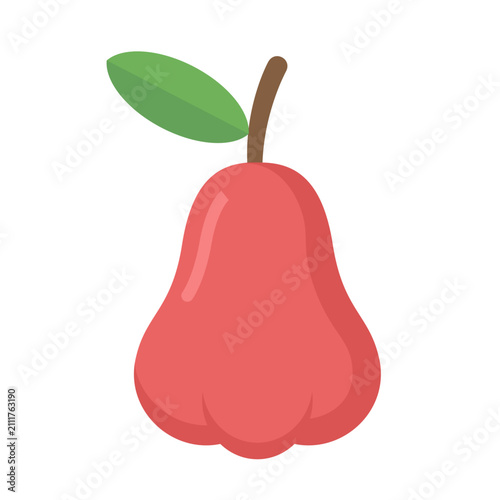 Rose Apple Flat Vector Clipart Logo Icon Illustration