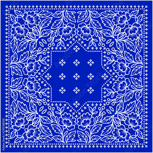 bandana floral design flower art artwork illustration ornate