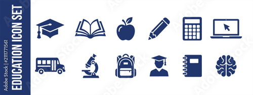 Education fill icon collection