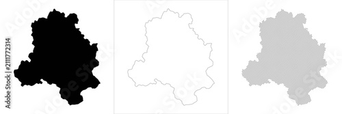 Fotografie City map Delhi map silhouette outline vector lineart halftone boundary with urba