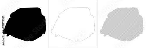 Принти на полотні Vector lineart halftone Paris map city map outline silhouette boundary of urban