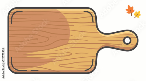 Rustic Wooden Cutting Board Harvest Line Art Icon