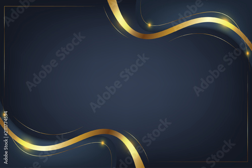 Realistic luxury shining gold ribbon background