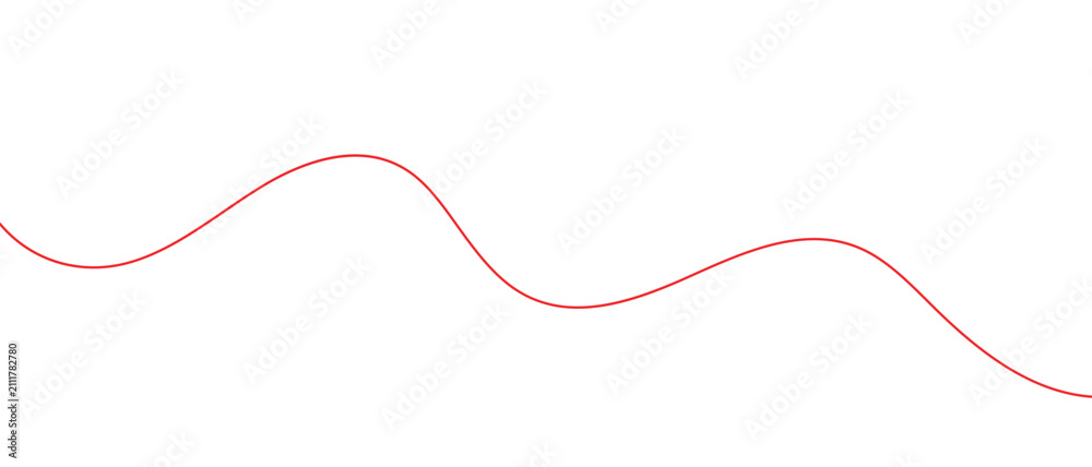 Obraz premium Abstract Red Wave Line Ribbon Background with Flowing Thread and Cable Shapes.