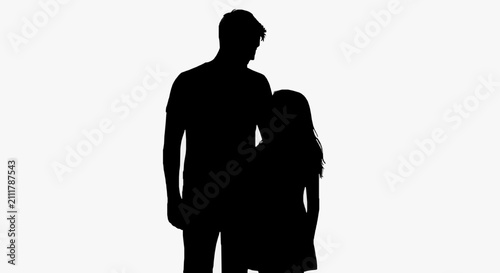Silhouetted Parent and Child Bonding.
