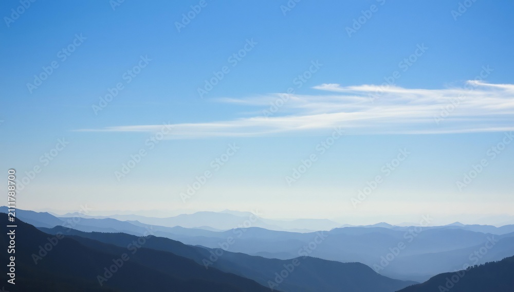 Fototapeta premium Serene mountain range under clear sky