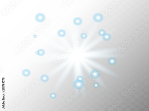 White sparkles shining special light effect.