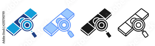 Foto Slide Analysis icon set multiple style collection