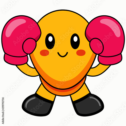 Cute Smiley Cartoon Face Character 3D Illustration Vector Icon for Fun and Playful Design