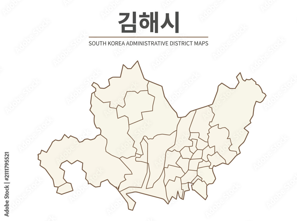Obraz premium Gimhae City Administrative District Map South Korea Regional Vector Illustration