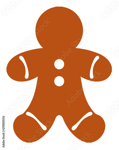 Gingerbread man Christmas cookie illustration