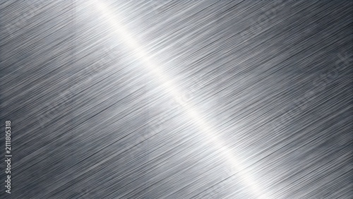 Abstract background of metallic brushed steel texture with intense diagonal bright light flare and grain background metallic abstract diagonal industrial