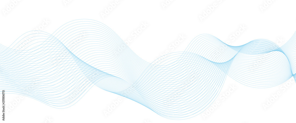 Fototapeta premium Vector digital waves sound music isolated minimal paper glowing design. abstract smooth wave blend line flow swoosh speed sound texture background.