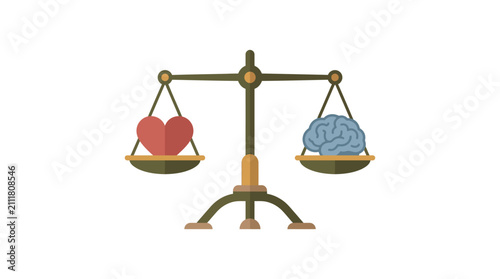 Obraz na płótnie Balance Between Heart and Brain Symbol