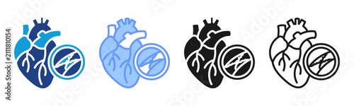 Foto Coronary Disease icon set multiple style collection