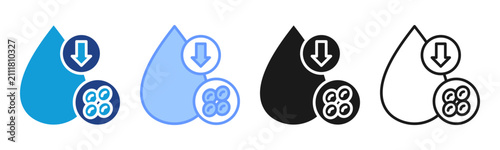 Anemia icon set multiple style collection